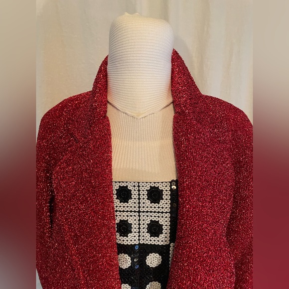 Party Dress, one of a kind, custom designed, goes with matching coat in red. - Picture 8 of 8